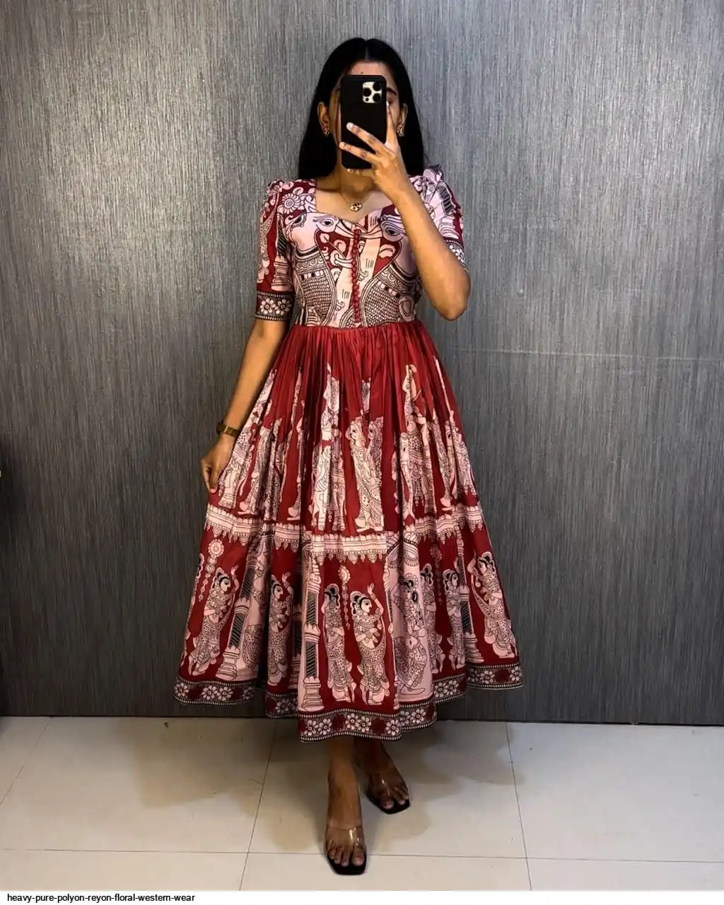 HEAVY PURE POLYON REYON FLORAL WESTERN WEAR 3