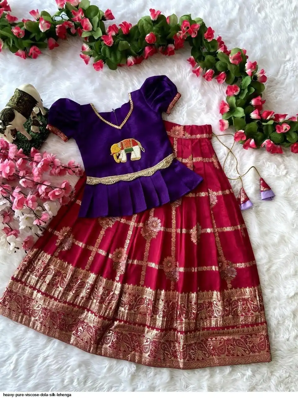 HEAVY PURE VISCOSE DOLA SILK LEHENGA E