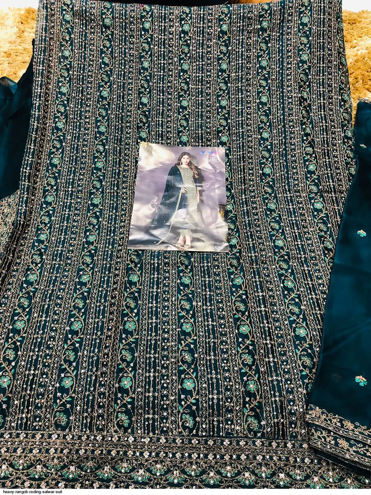 Heavy rangoli coding SALWAR SUIT