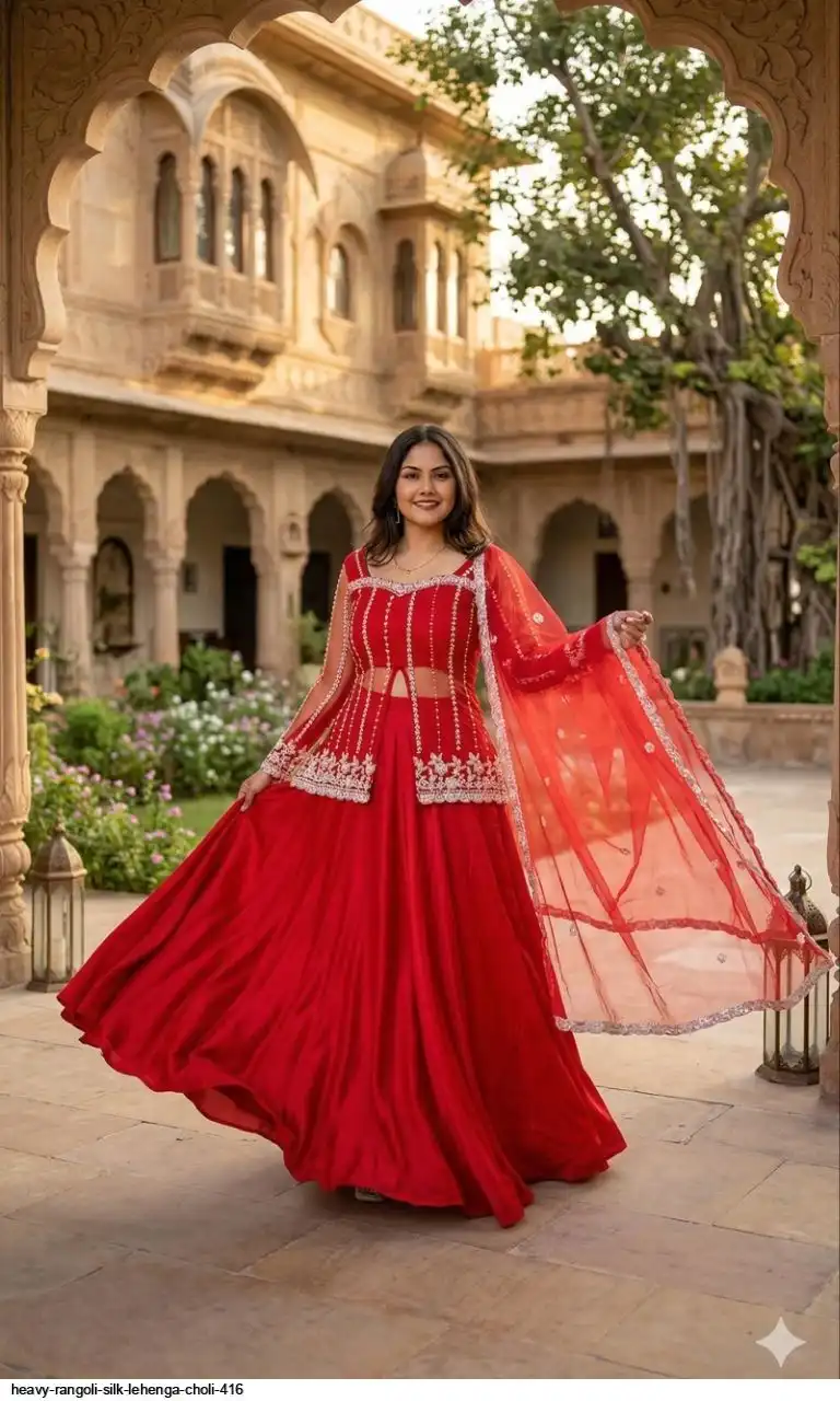 HEAVY RANGOLI SILK LEHENGA CHOLI 416 D