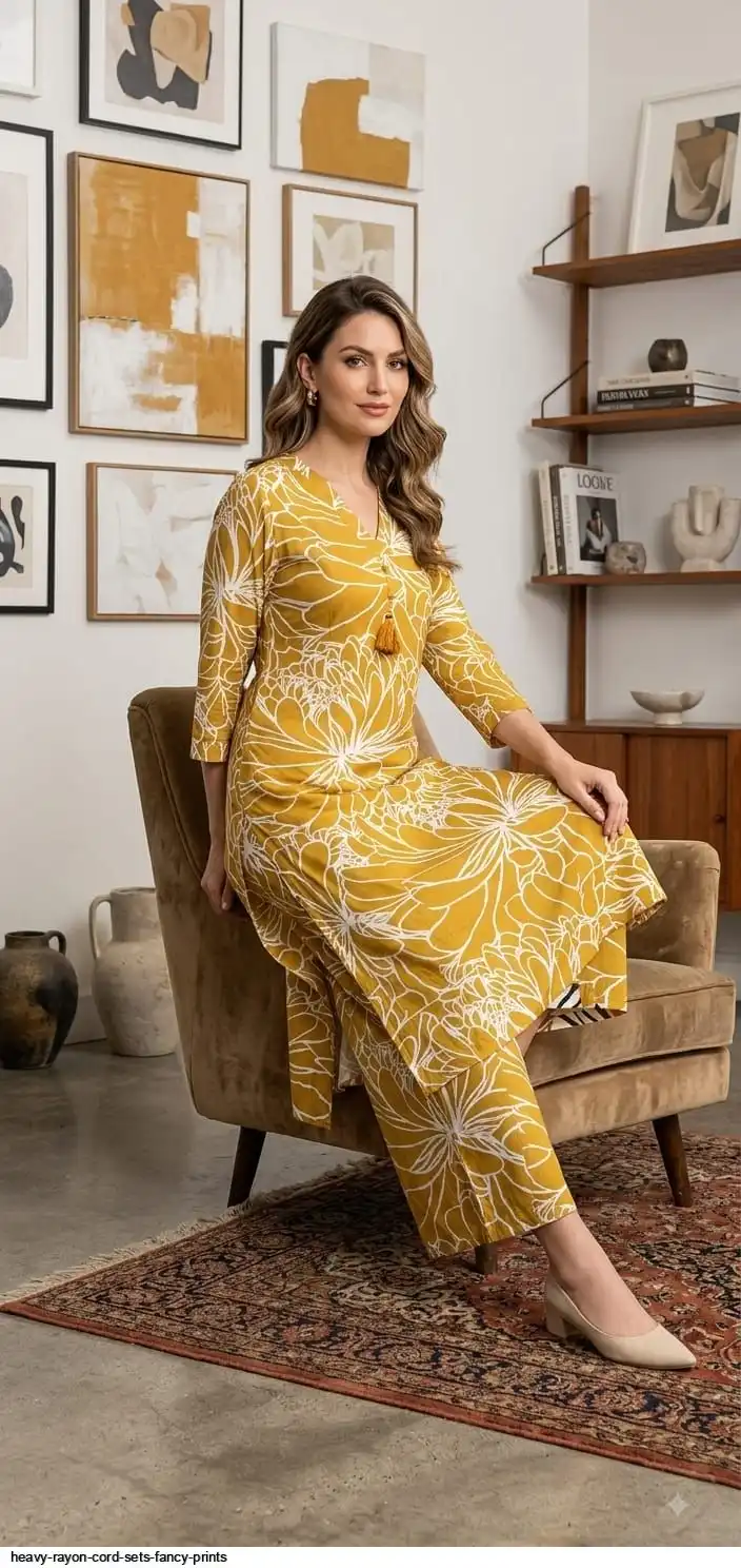 HEAVY RAYON CORD SETS FANCY PRINTS A