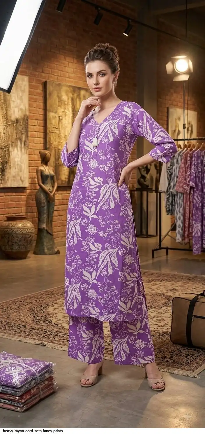 HEAVY RAYON CORD SETS FANCY PRINTS C