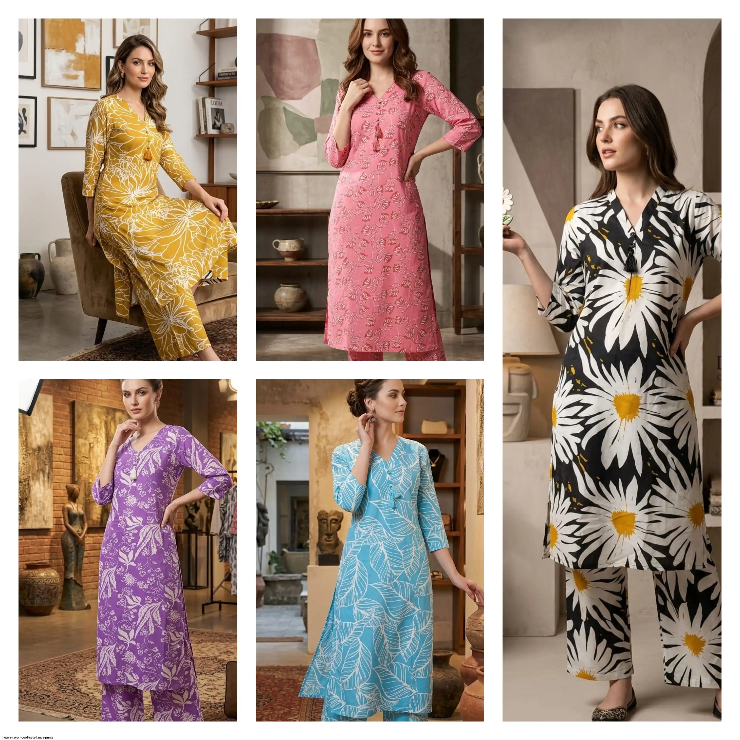 HEAVY RAYON CORD SETS FANCY PRINTS