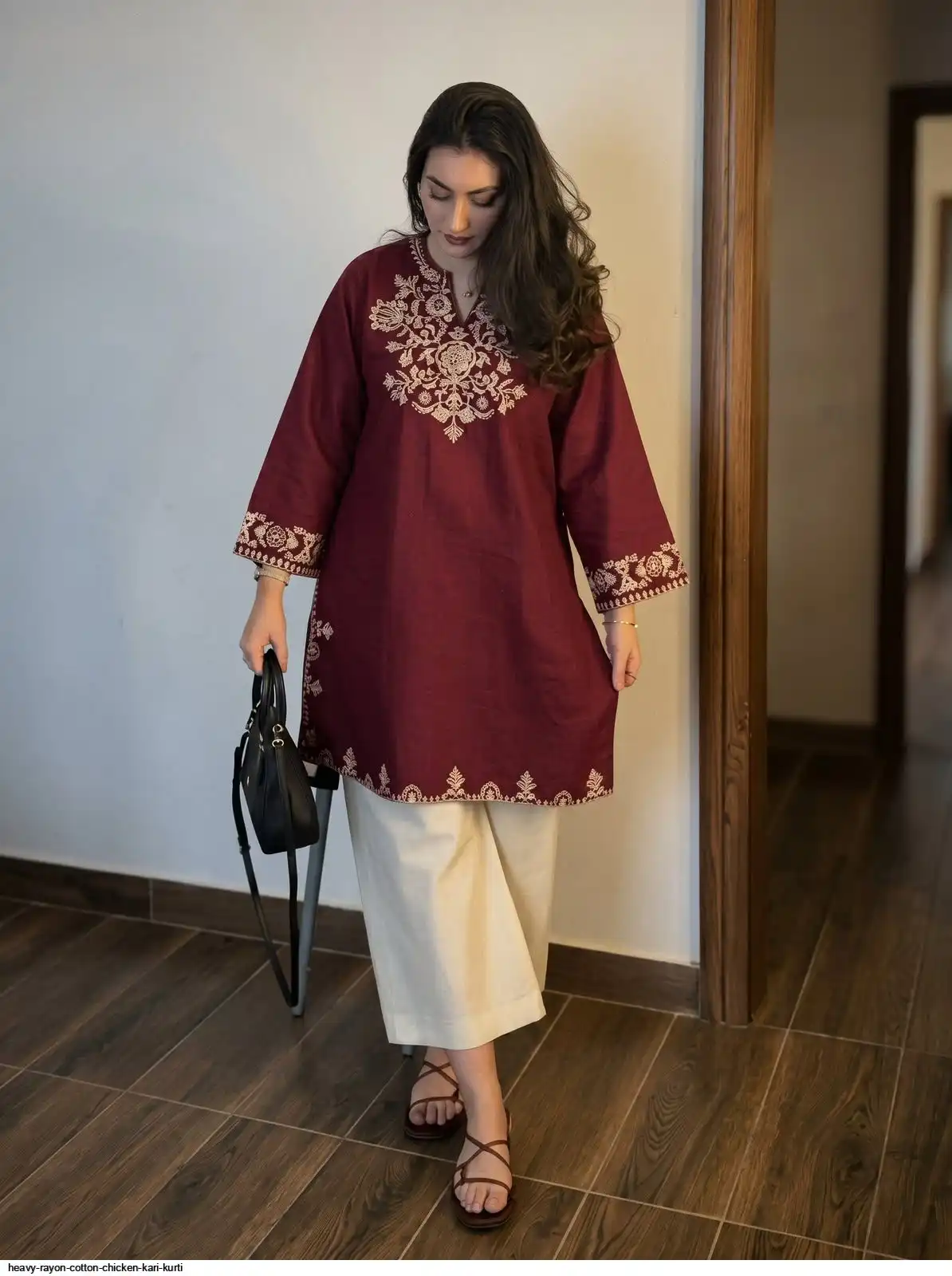 HEAVY RAYON COTTON CHICKEN KARI KURTI 2