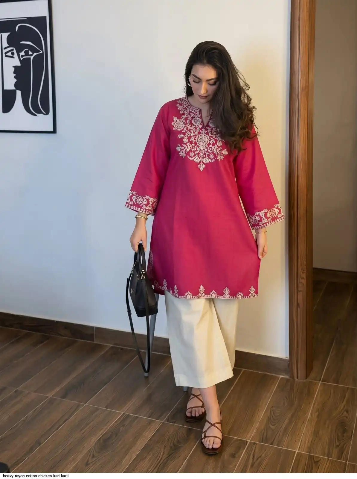 HEAVY RAYON COTTON CHICKEN KARI KURTI 4