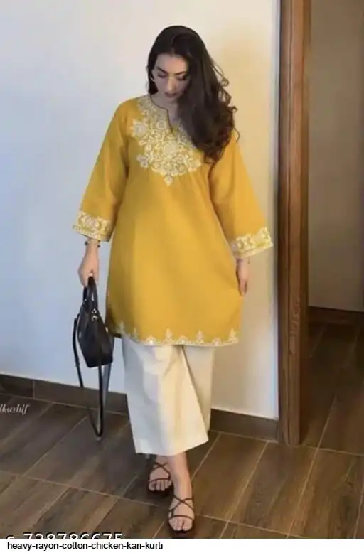 HEAVY RAYON COTTON CHICKEN KARI KURTI 3