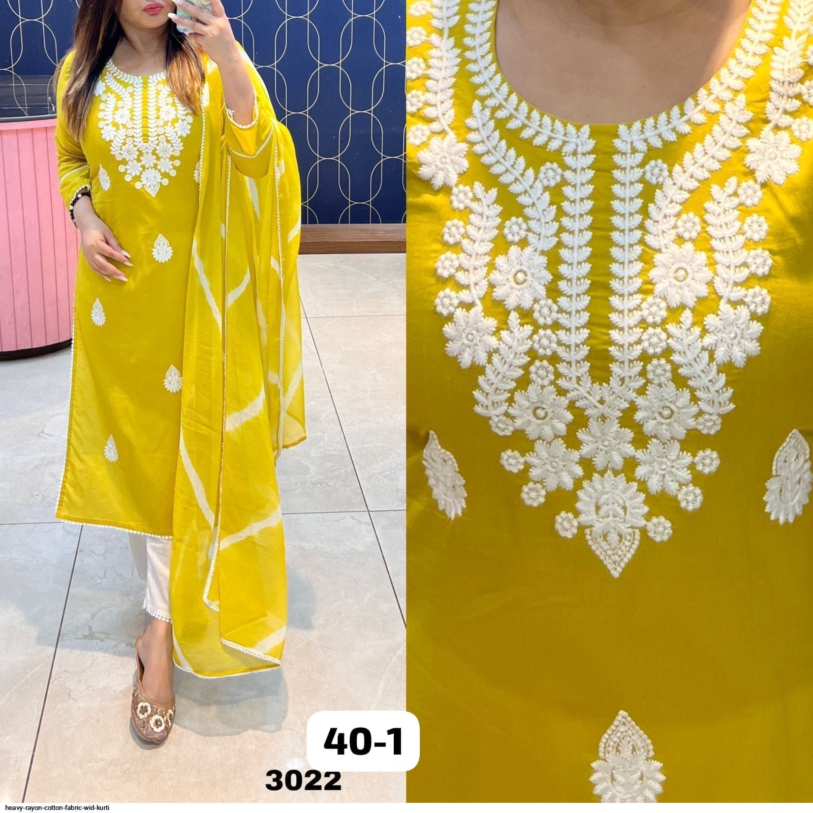 HEAVY RAYON COTTON FABRIC WID KURTI B