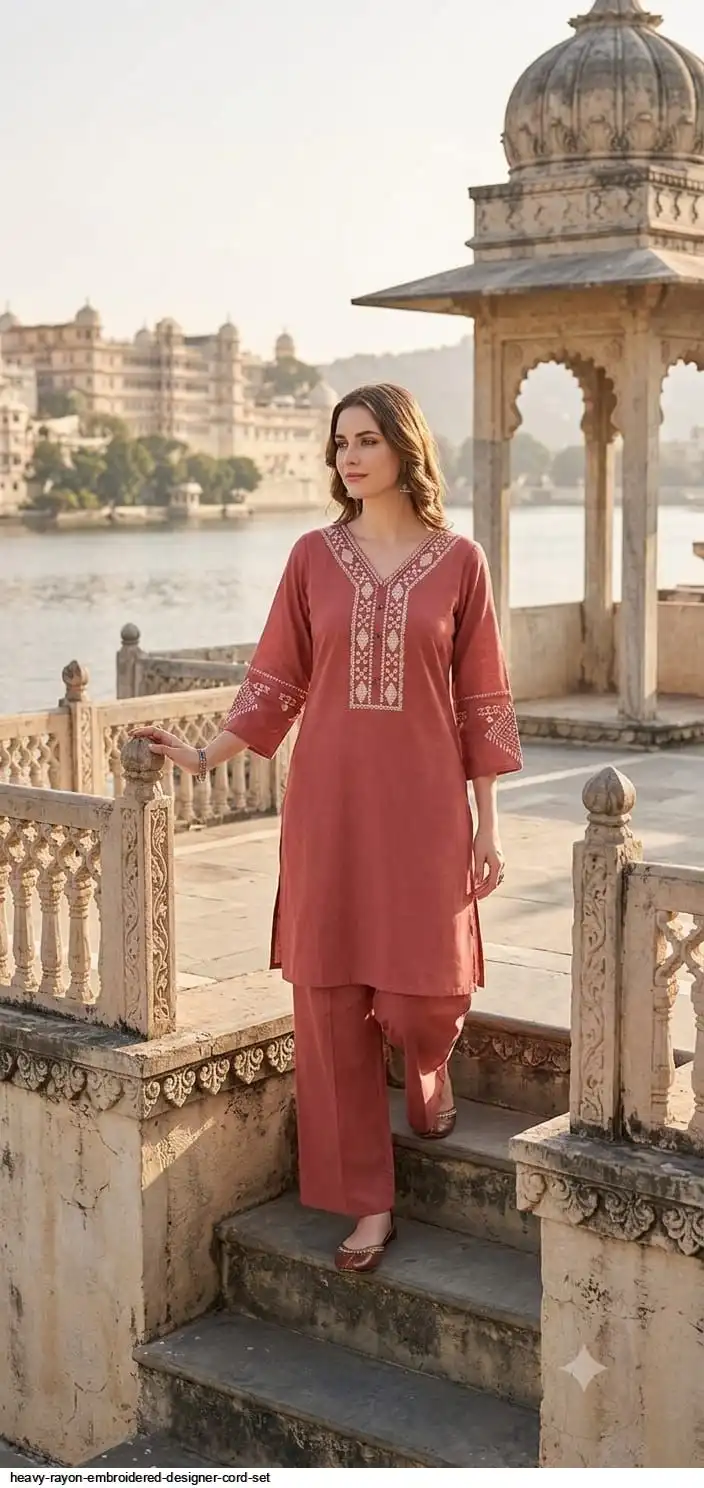 HEAVY RAYON EMBROIDERED DESIGNER CORD SET B