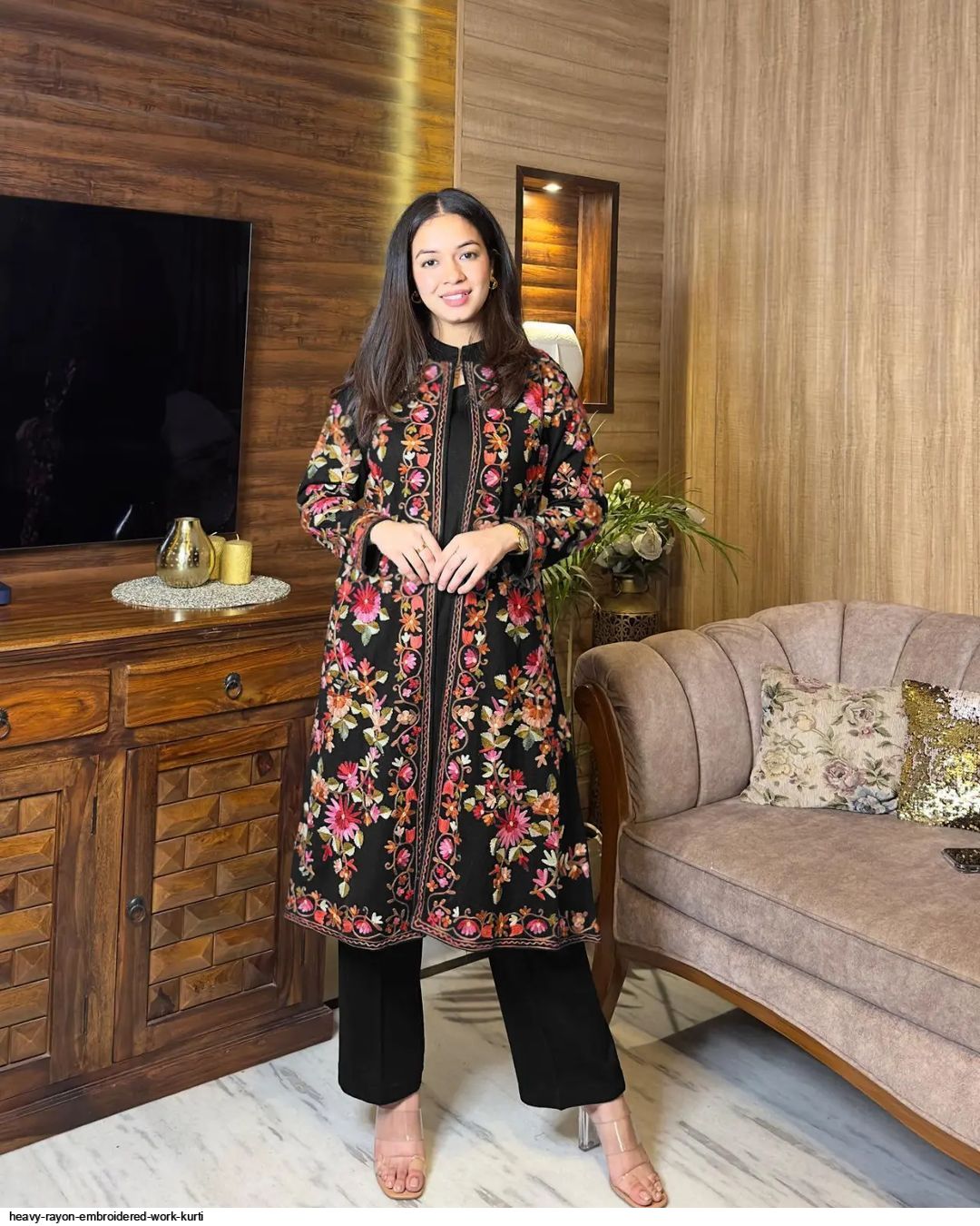 HEAVY RAYON EMBROIDERED WORK KURTI C