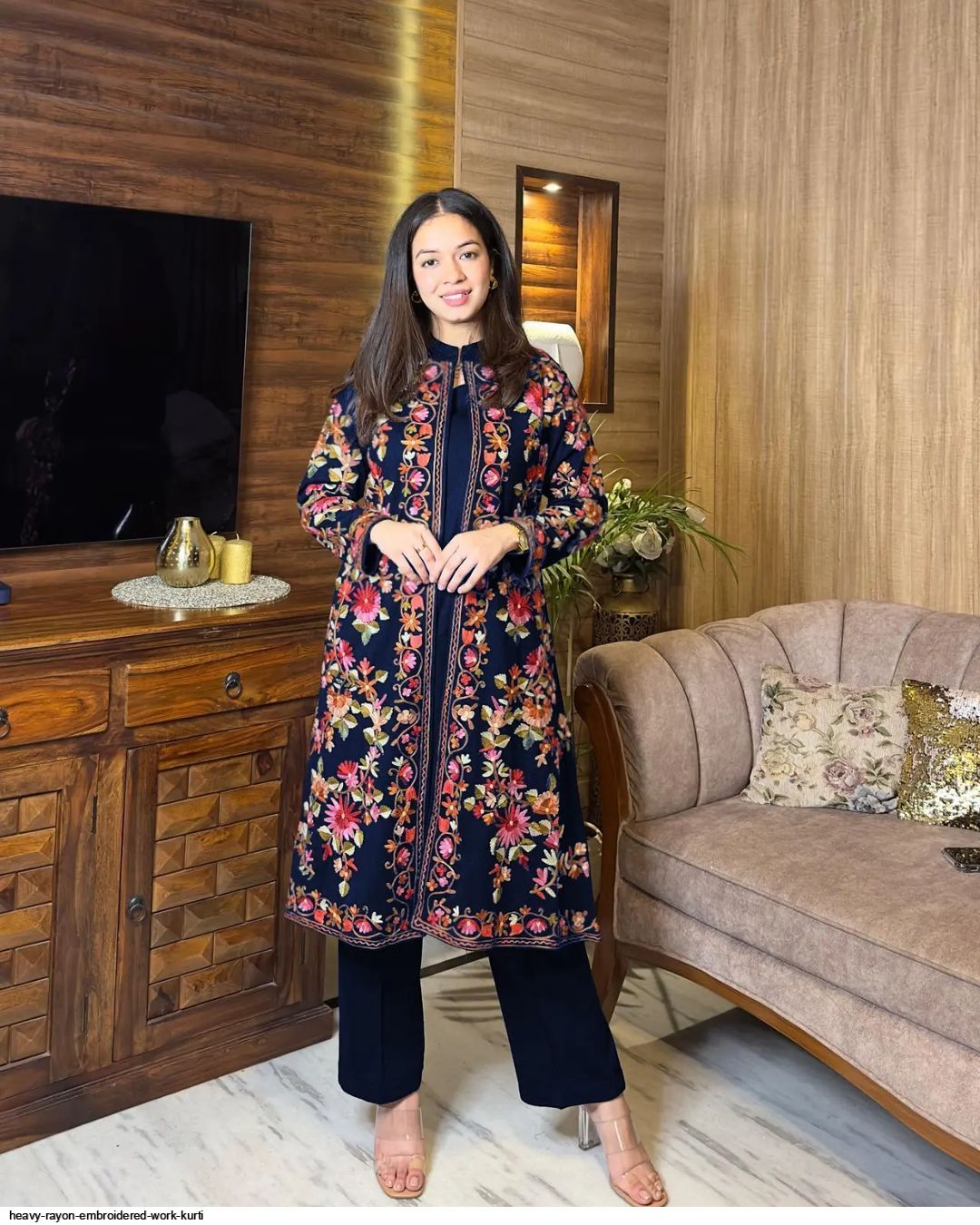 HEAVY RAYON EMBROIDERED WORK KURTI B