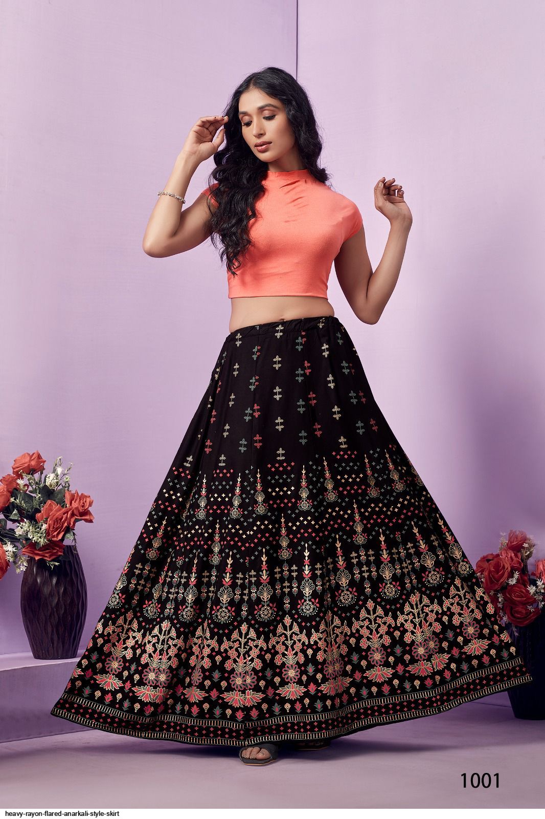 HEAVY RAYON FLARED ANARKALI STYLE SKIRT