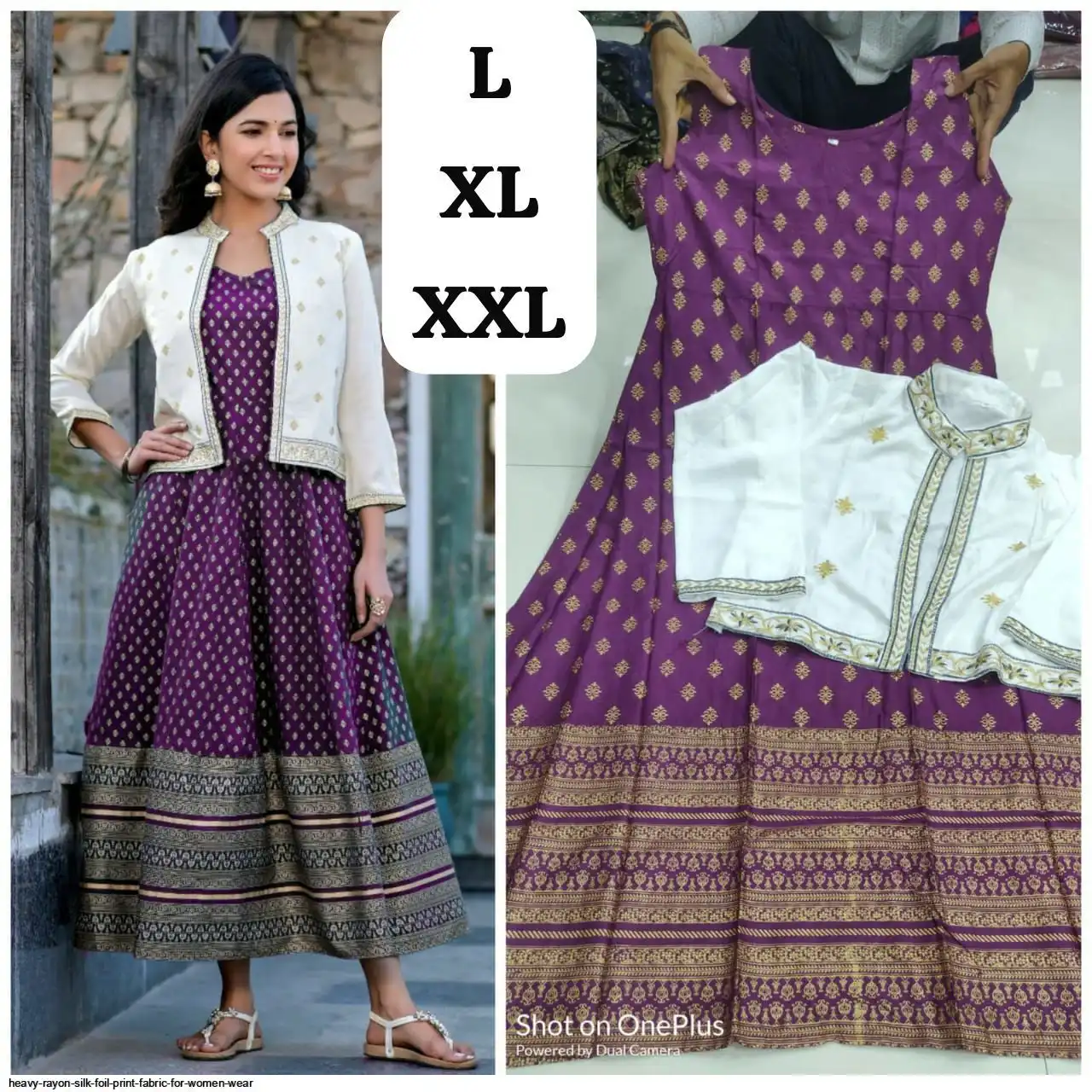 HEAVY RAYON SILK FOIL PRINT FABRIC FOR WOMEN WEAR 3