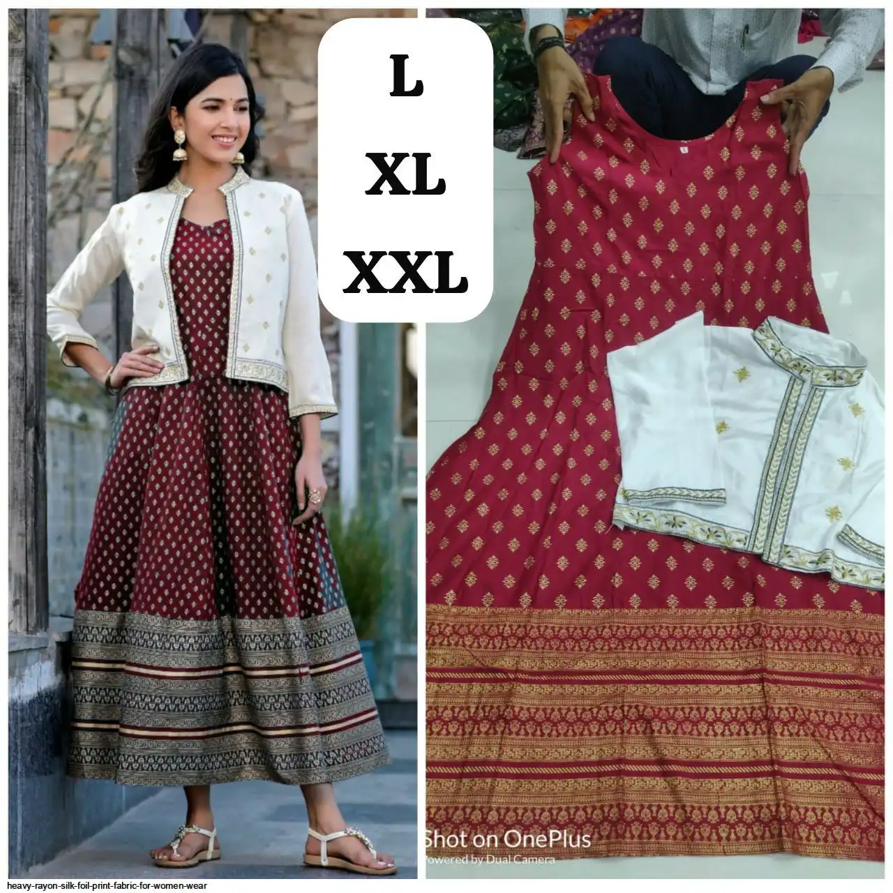 HEAVY RAYON SILK FOIL PRINT FABRIC FOR WOMEN WEAR 2