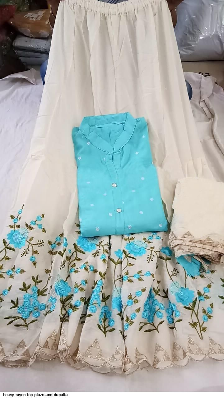 HEAVY RAYON TOP PLAZO AND DUPATTA
