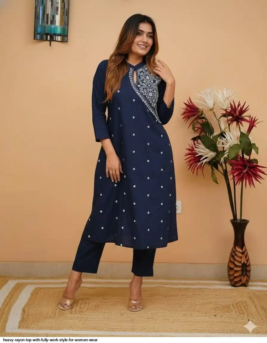 HEAVY RAYON TOP WITH FULLY WORK STYLE FOR WOMEN WEAR 3