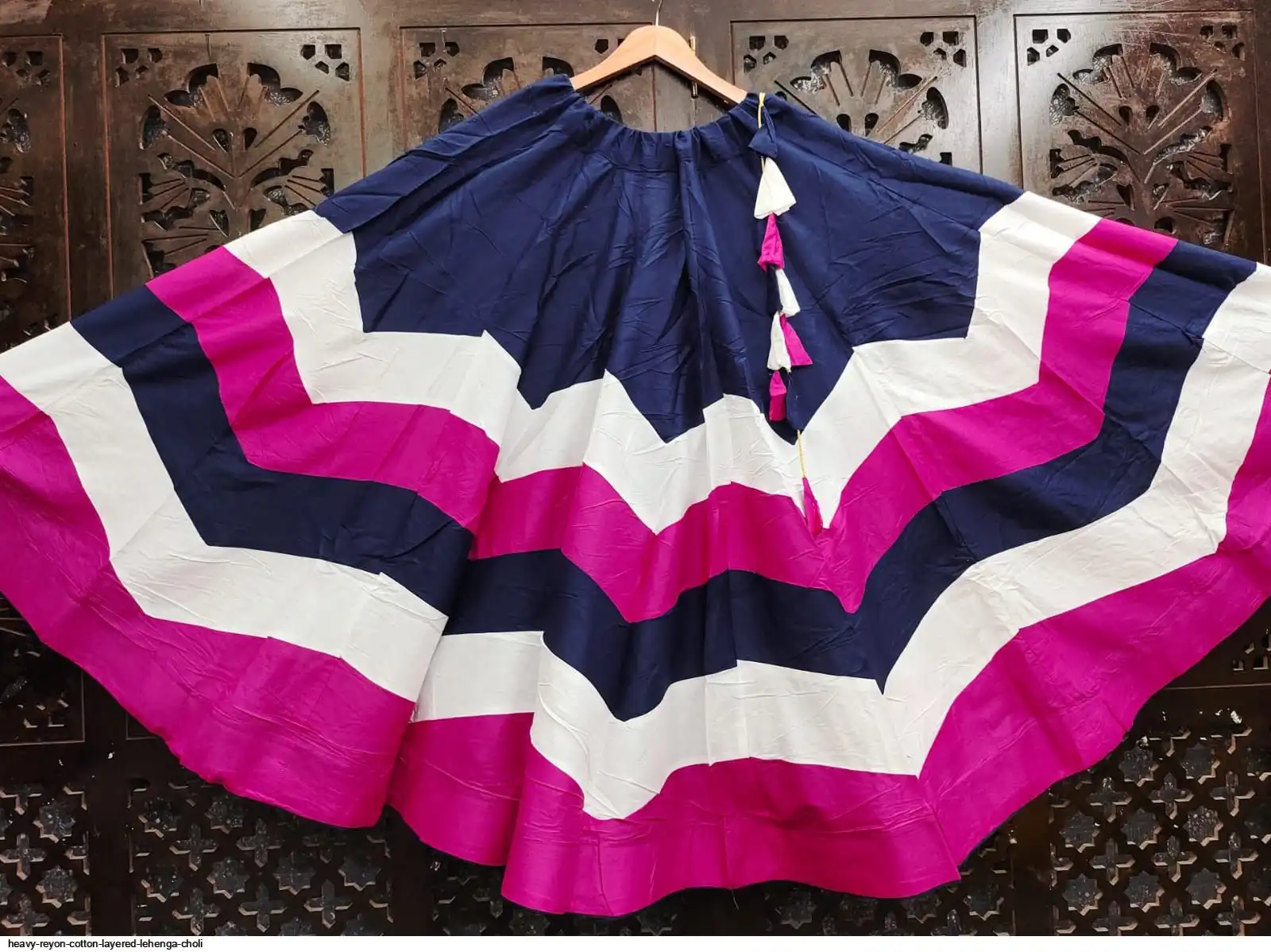 HEAVY REYON COTTON LAYERED LEHENGA CHOLI 5