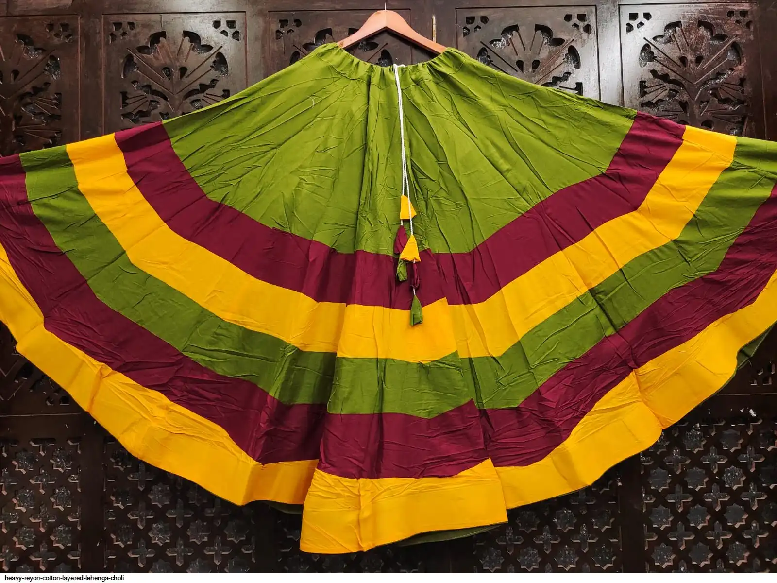 HEAVY REYON COTTON LAYERED LEHENGA CHOLI 1