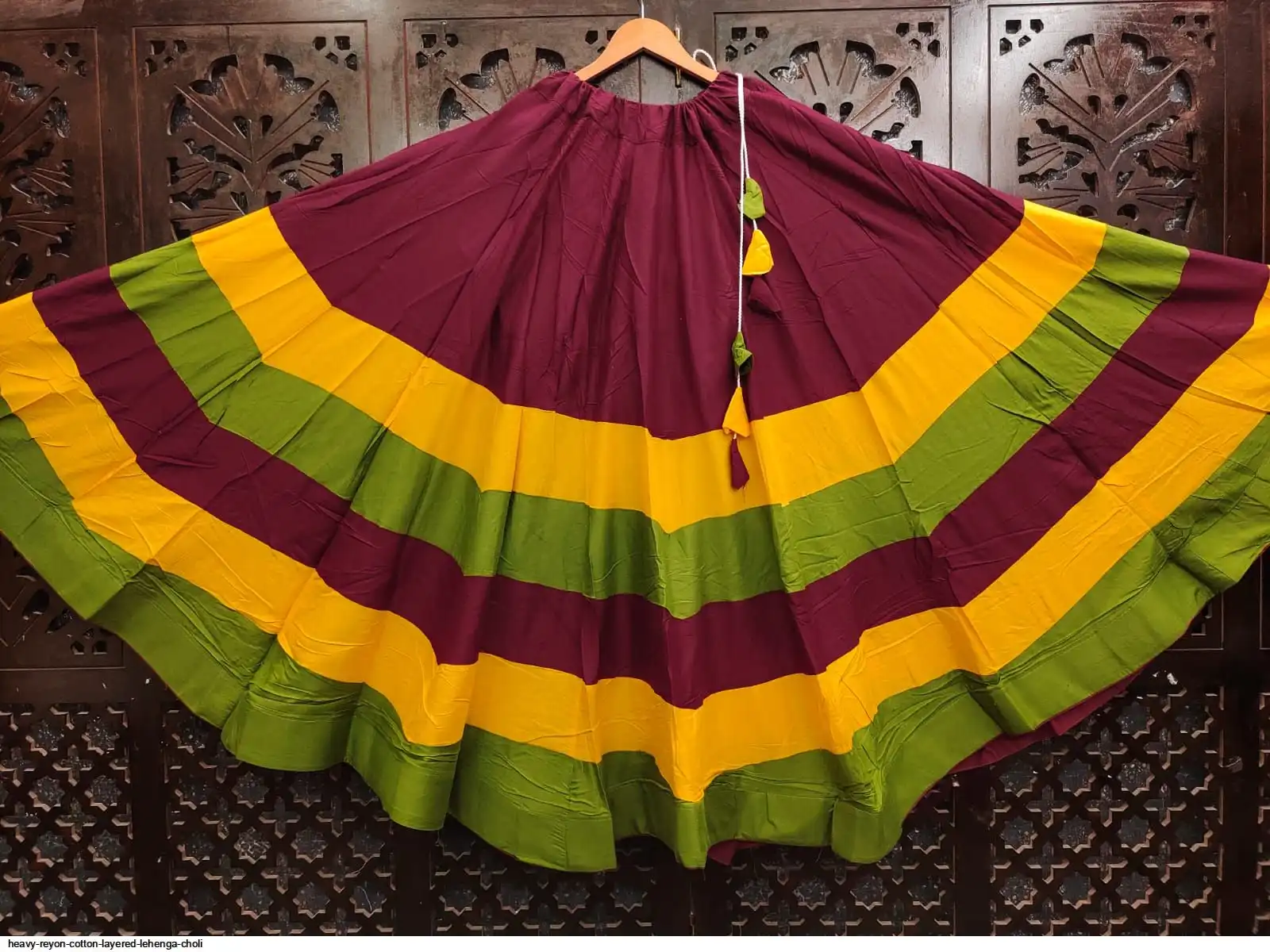 HEAVY REYON COTTON LAYERED LEHENGA CHOLI 4