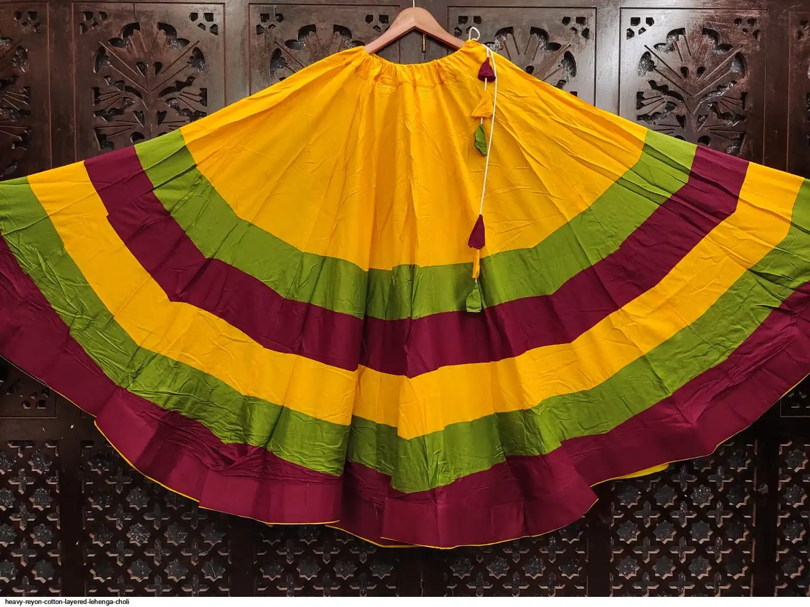 HEAVY REYON COTTON LAYERED LEHENGA CHOLI 2