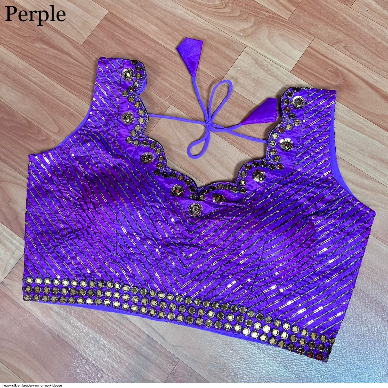 HEAVY SILK EMBROIDERY MIRROR WORK BLOUSE C