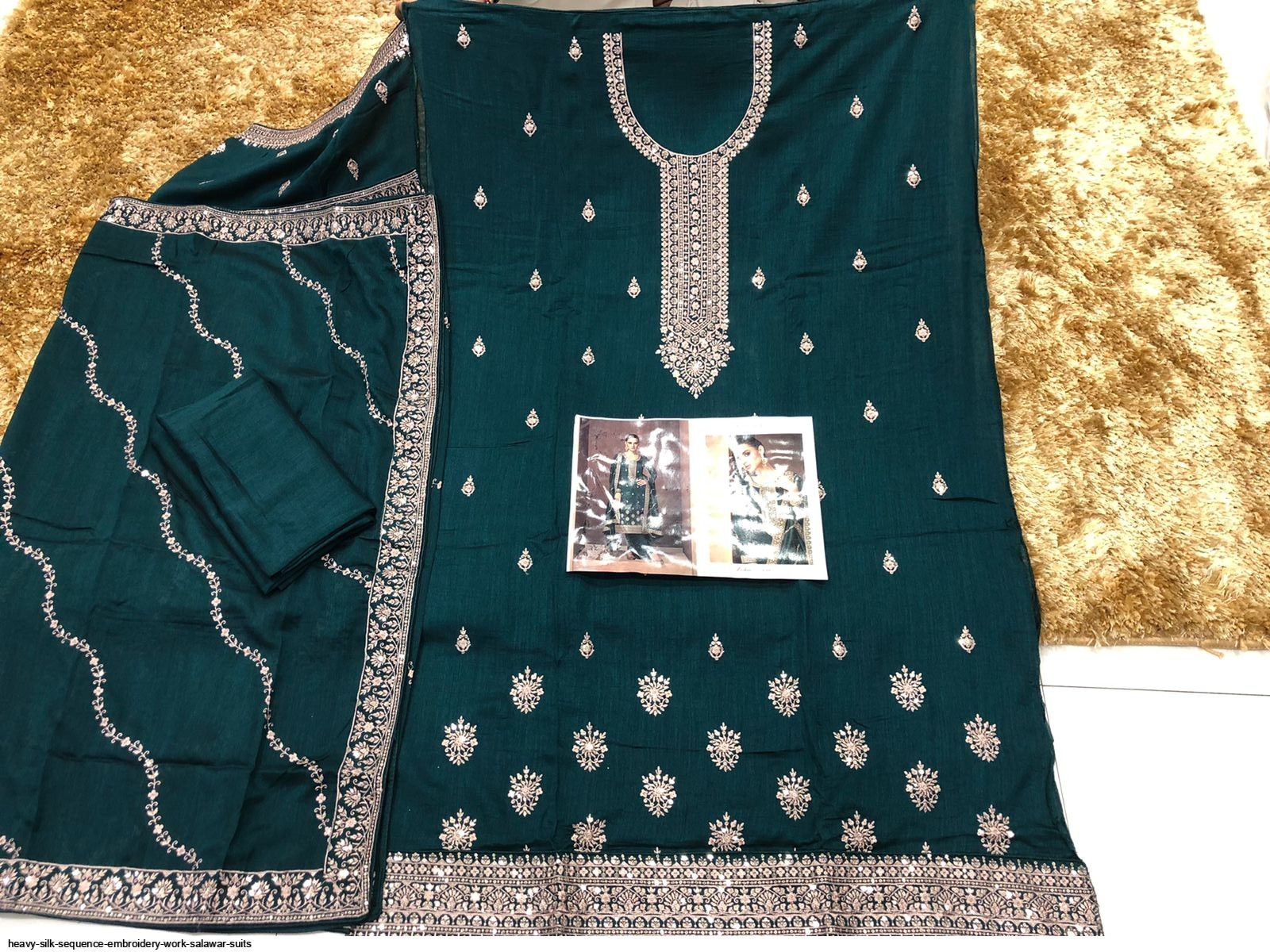 Heavy silk sequence Embroidery work salawar suits