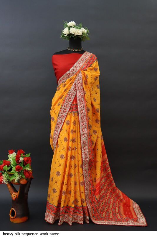 HEAVY SILK SEQUENCE WORK SAREE