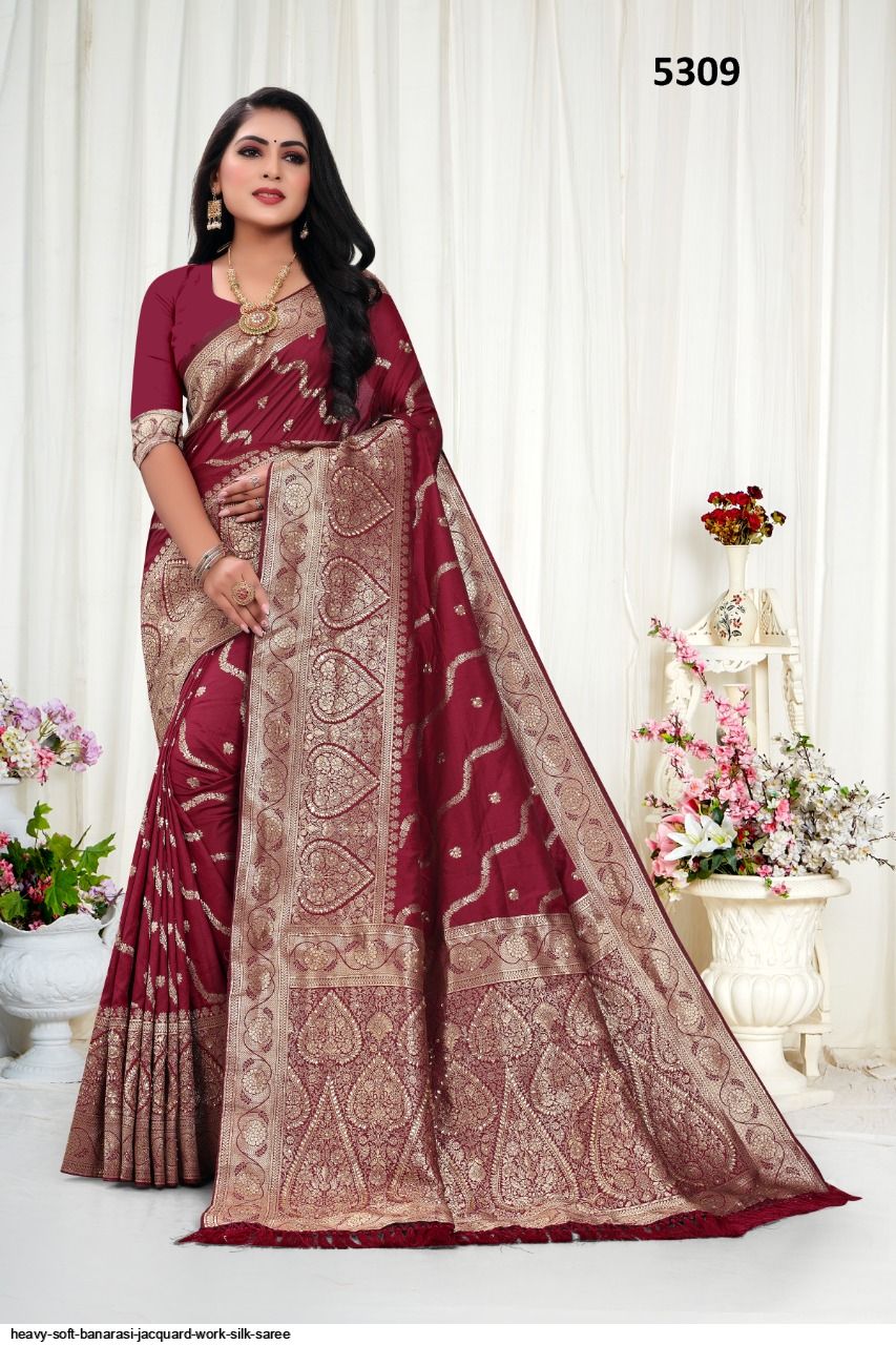 HEAVY SOFT BANARASI JACQUARD WORK SILK SAREE