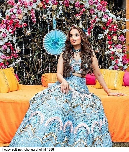 HEAVY SOFT NET LEHENGA CHOLI KF 1566