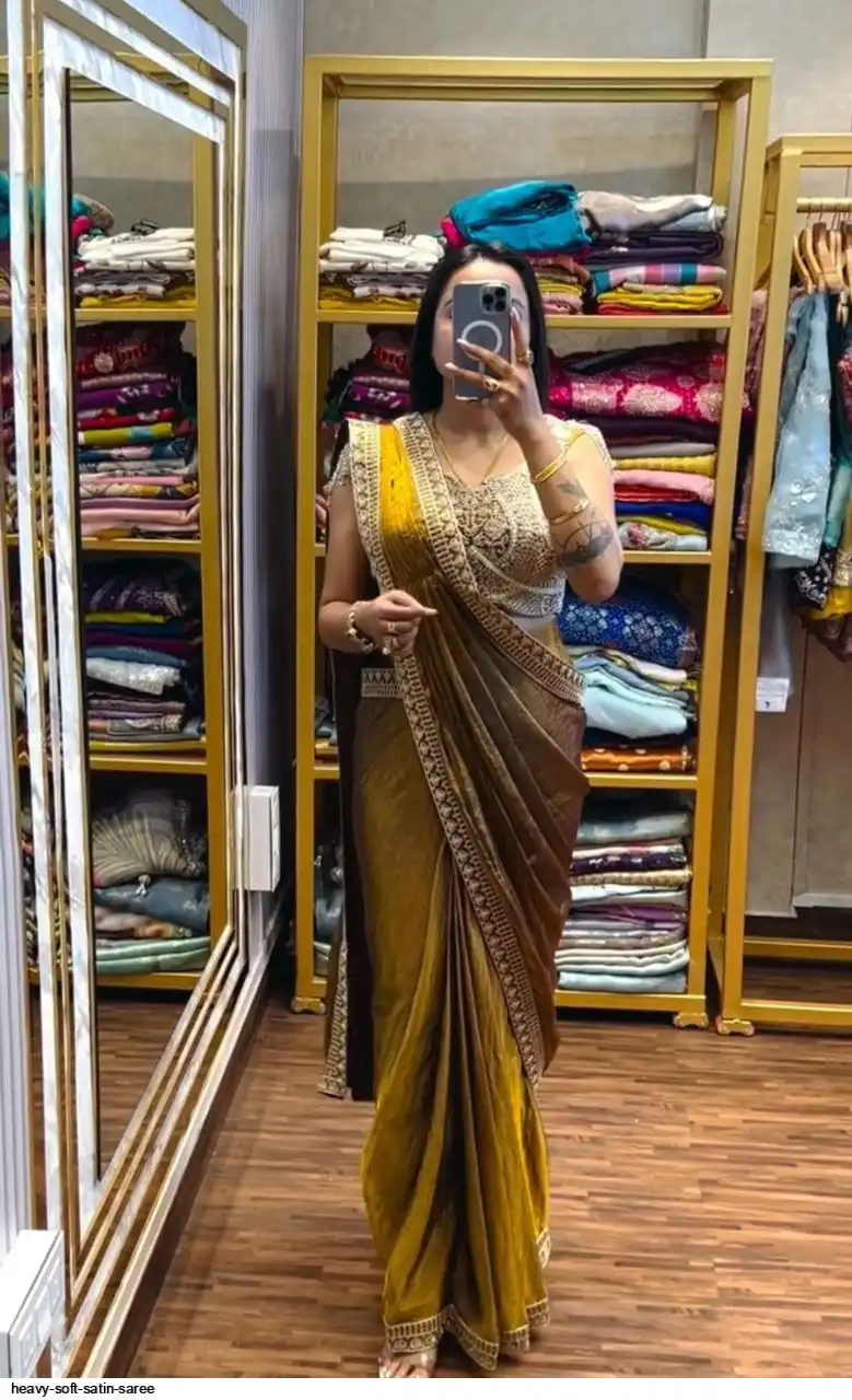 HEAVY SOFT SATIN SAREE C