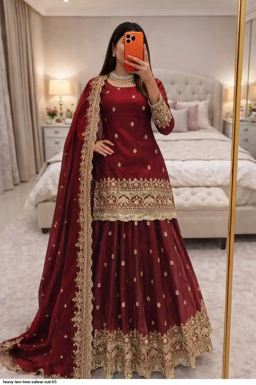 HEAVY TWO TONE SALWAR SUIT 65 B