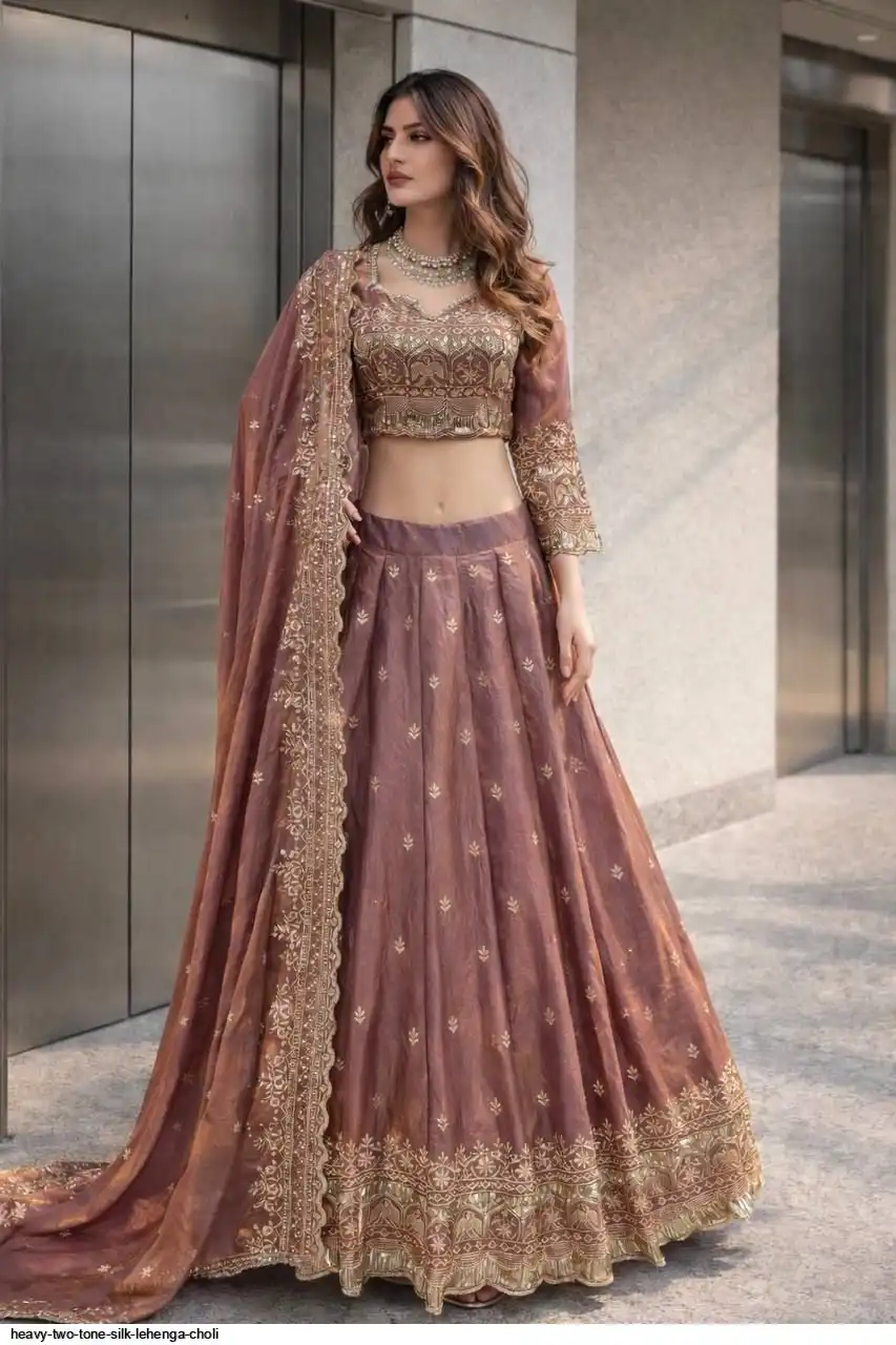 HEAVY TWO TONE SILK LEHENGA CHOLI A
