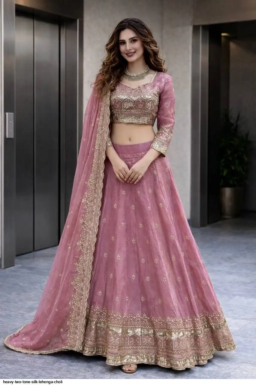 HEAVY TWO TONE SILK LEHENGA CHOLI C