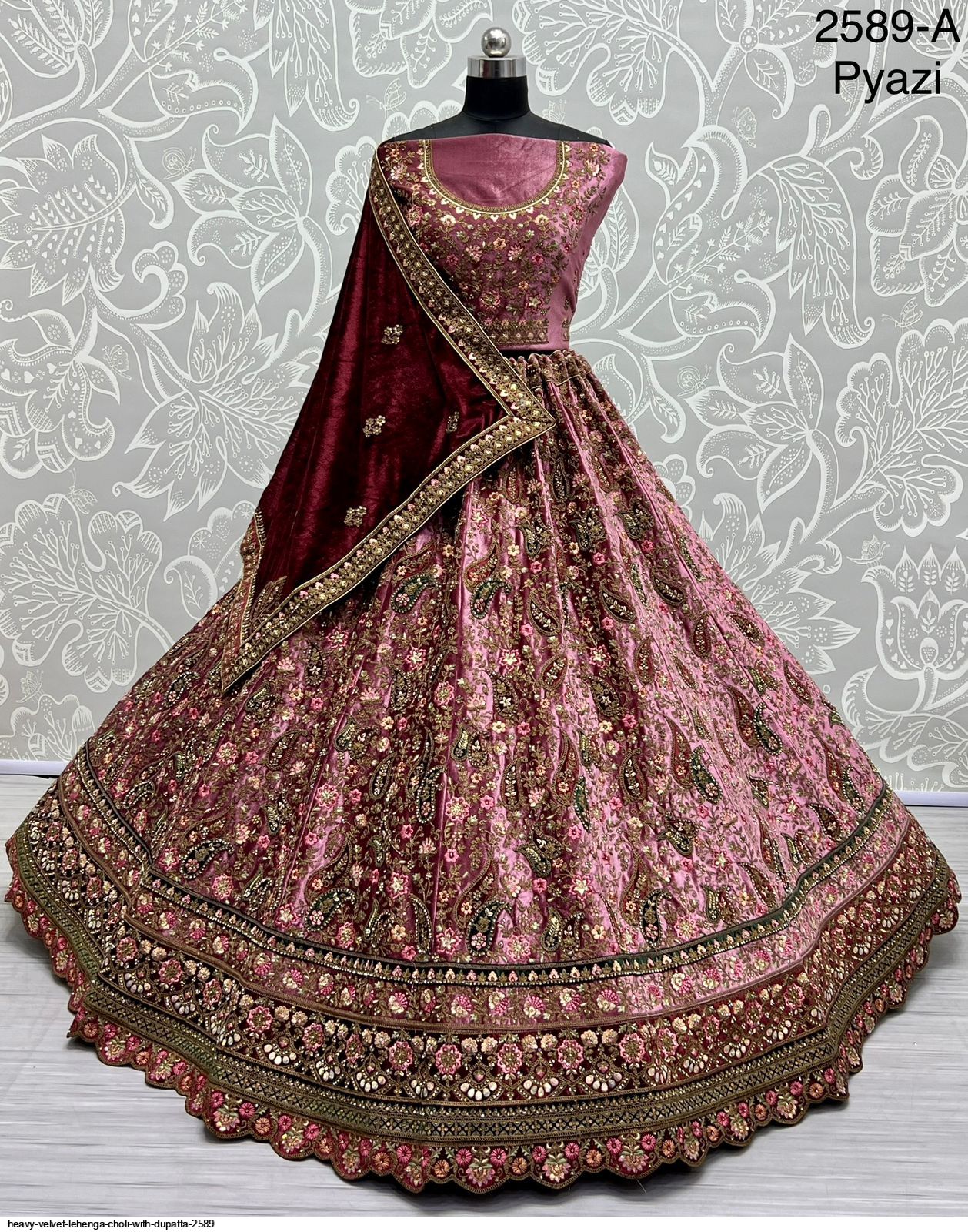 Heavy on sale velvet lehenga