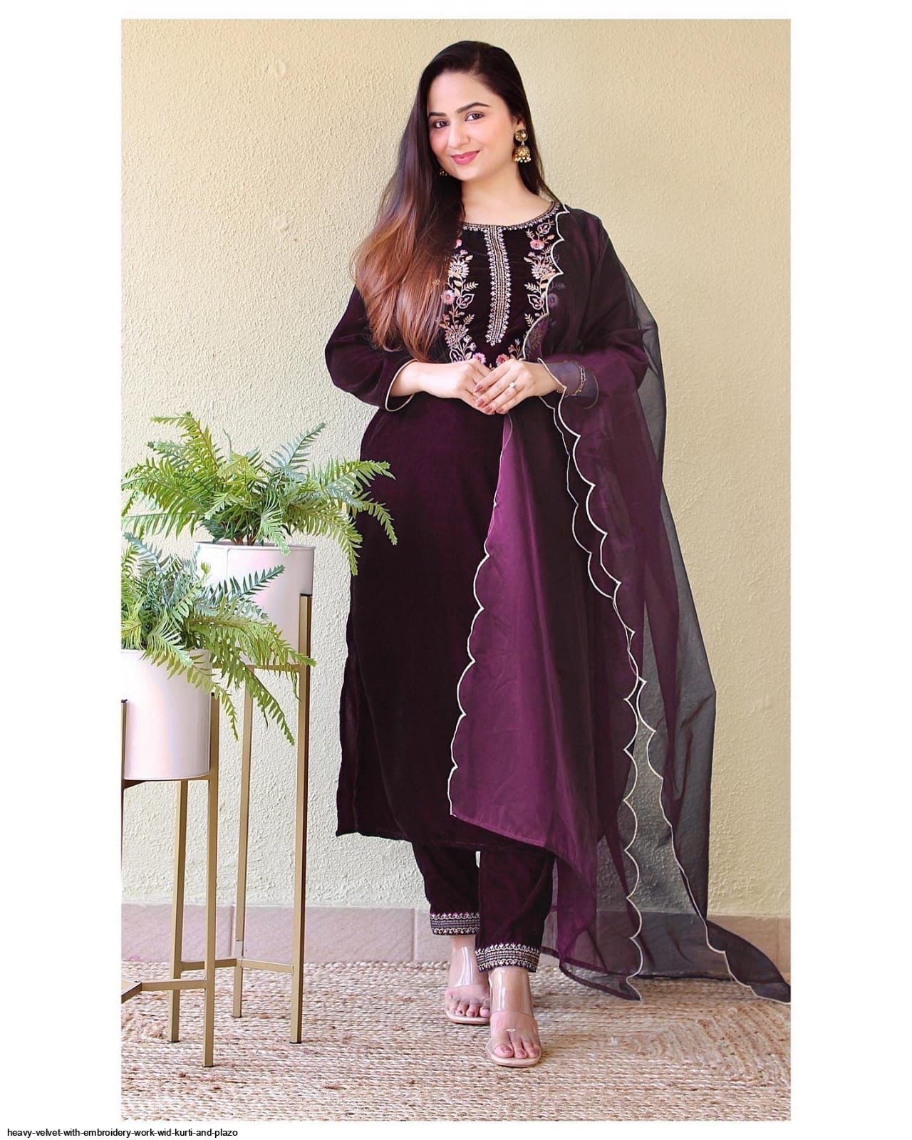 Embroidery plazo suit sale