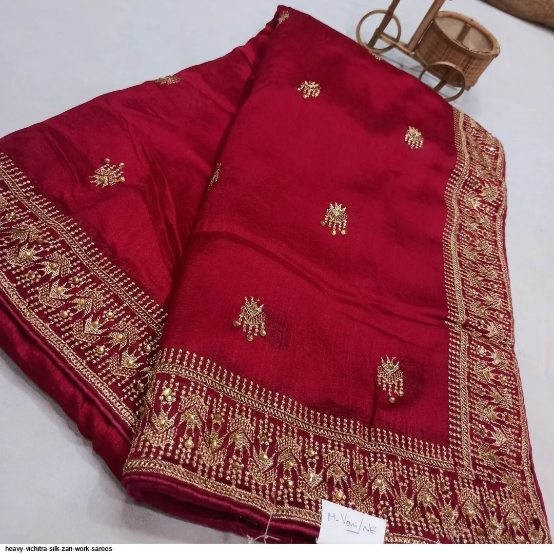 HEAVY VICHITRA SILK ZARI WORK SAREES