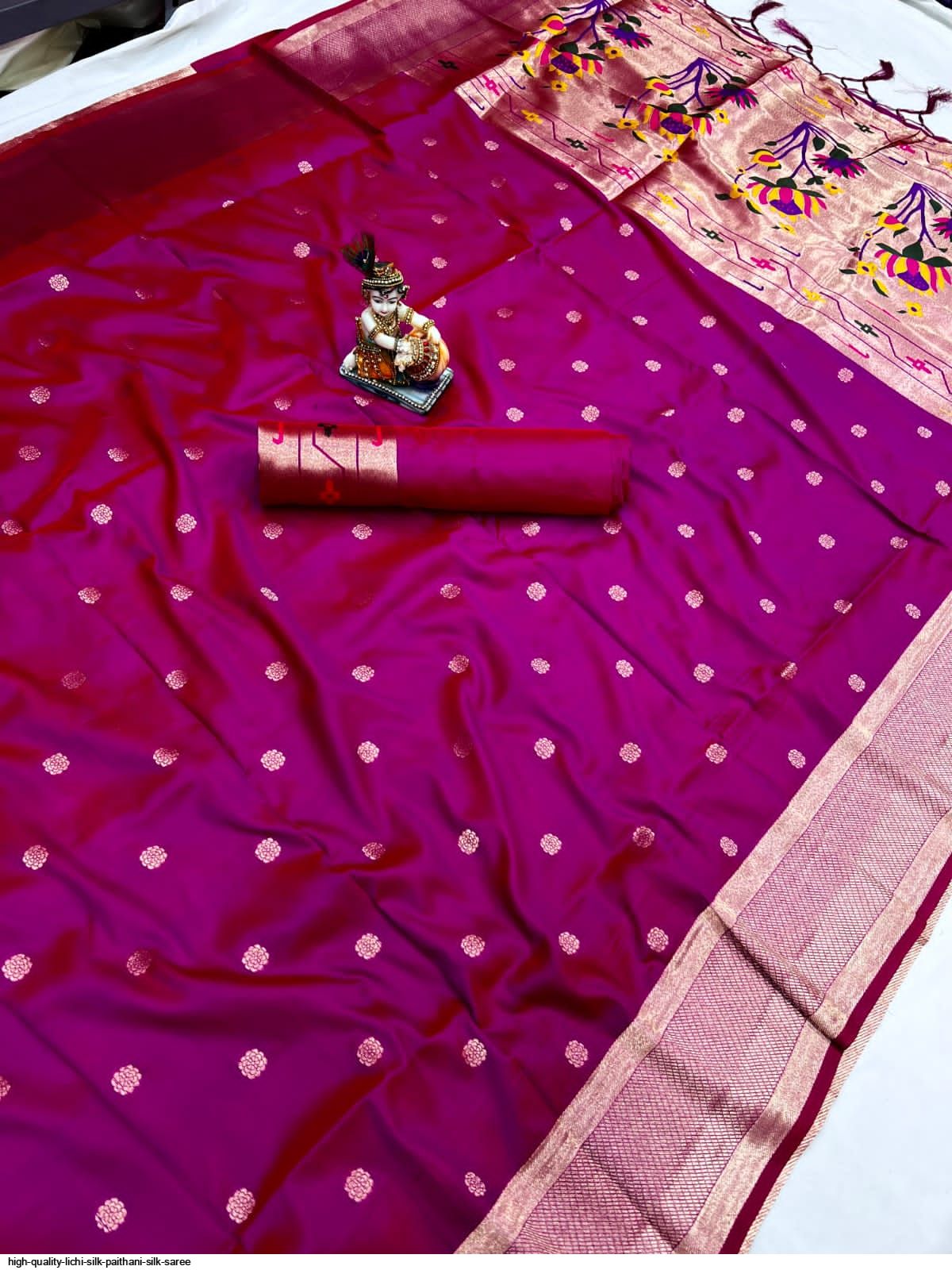 HIGH QUALITY LICHI SILK PAITHANI SILK SAREE J