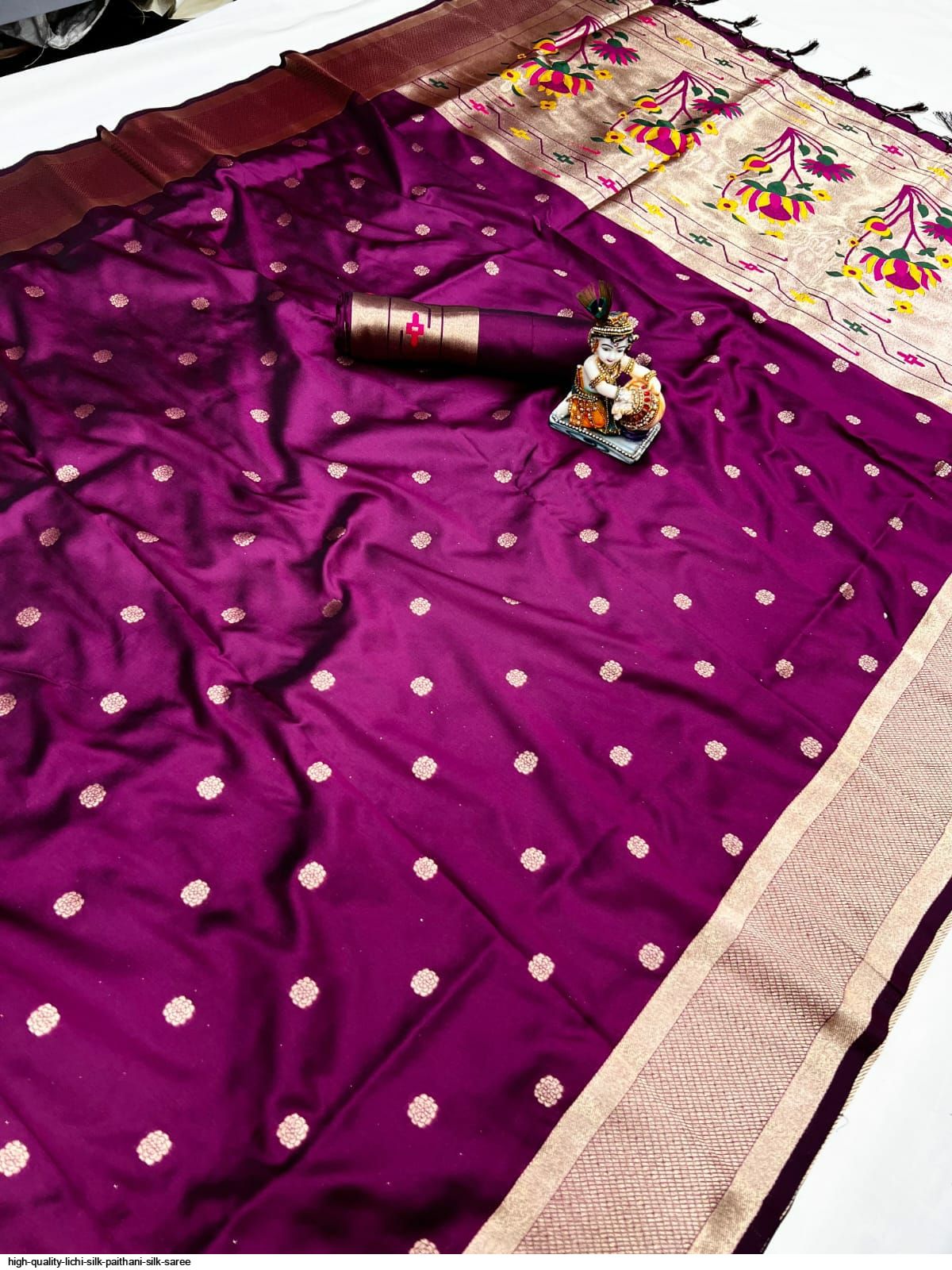 HIGH QUALITY LICHI SILK PAITHANI SILK SAREE Q