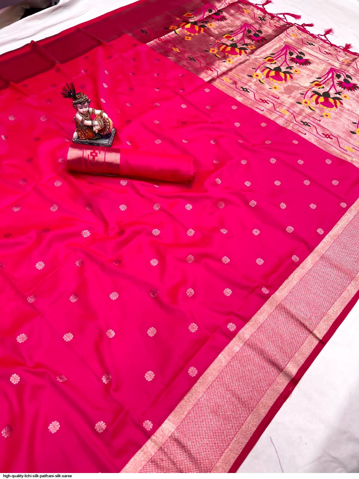 HIGH QUALITY LICHI SILK PAITHANI SILK SAREE F