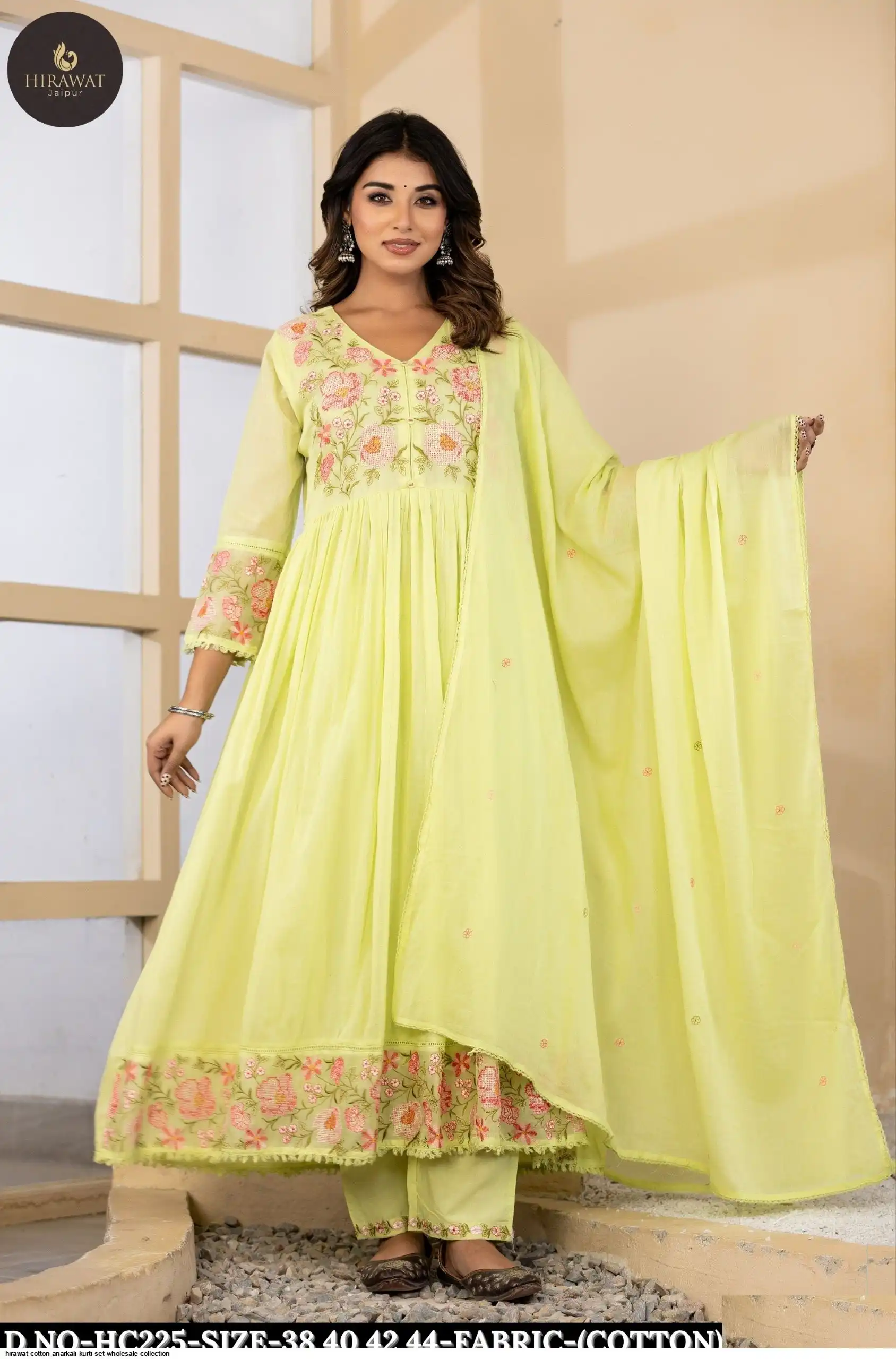 HIRAWAT COTTON ANARKALI KURTI SET WHOLESALE COLLECTION HC225 B