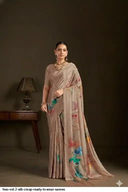 HISO VOL 2 SILK CREAP READY TO WEAR SAREES F