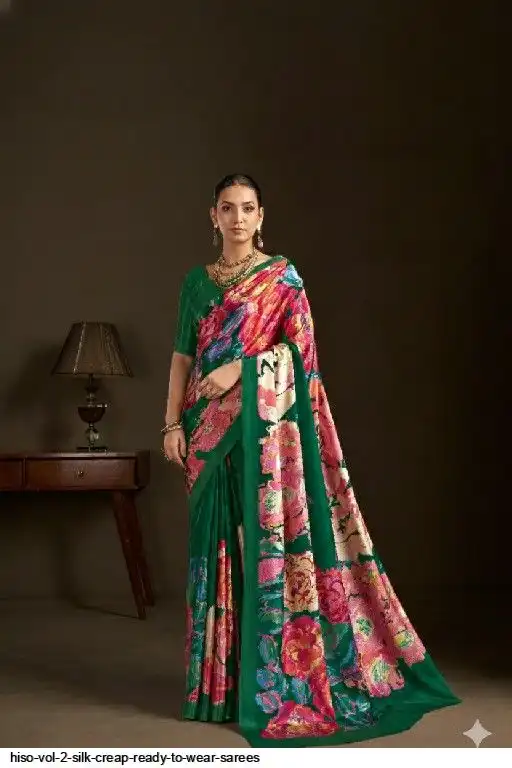HISO VOL 2 SILK CREAP READY TO WEAR SAREES C