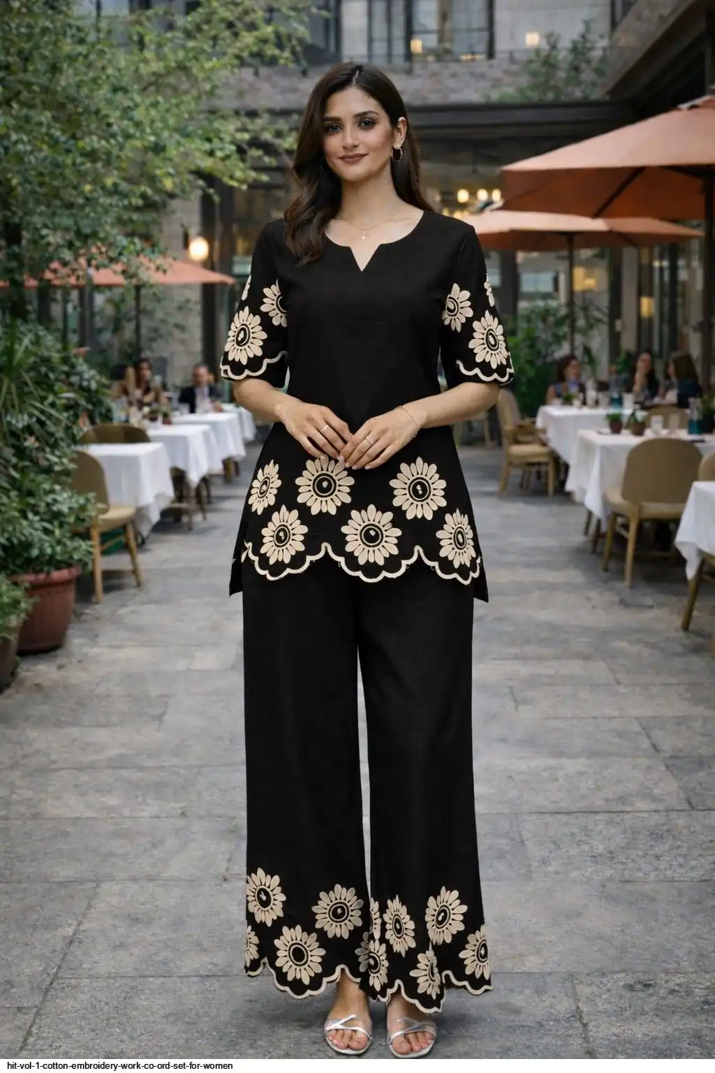 HIT VOL 1 COTTON EMBROIDERY WORK CO ORD SET FOR WOMEN B