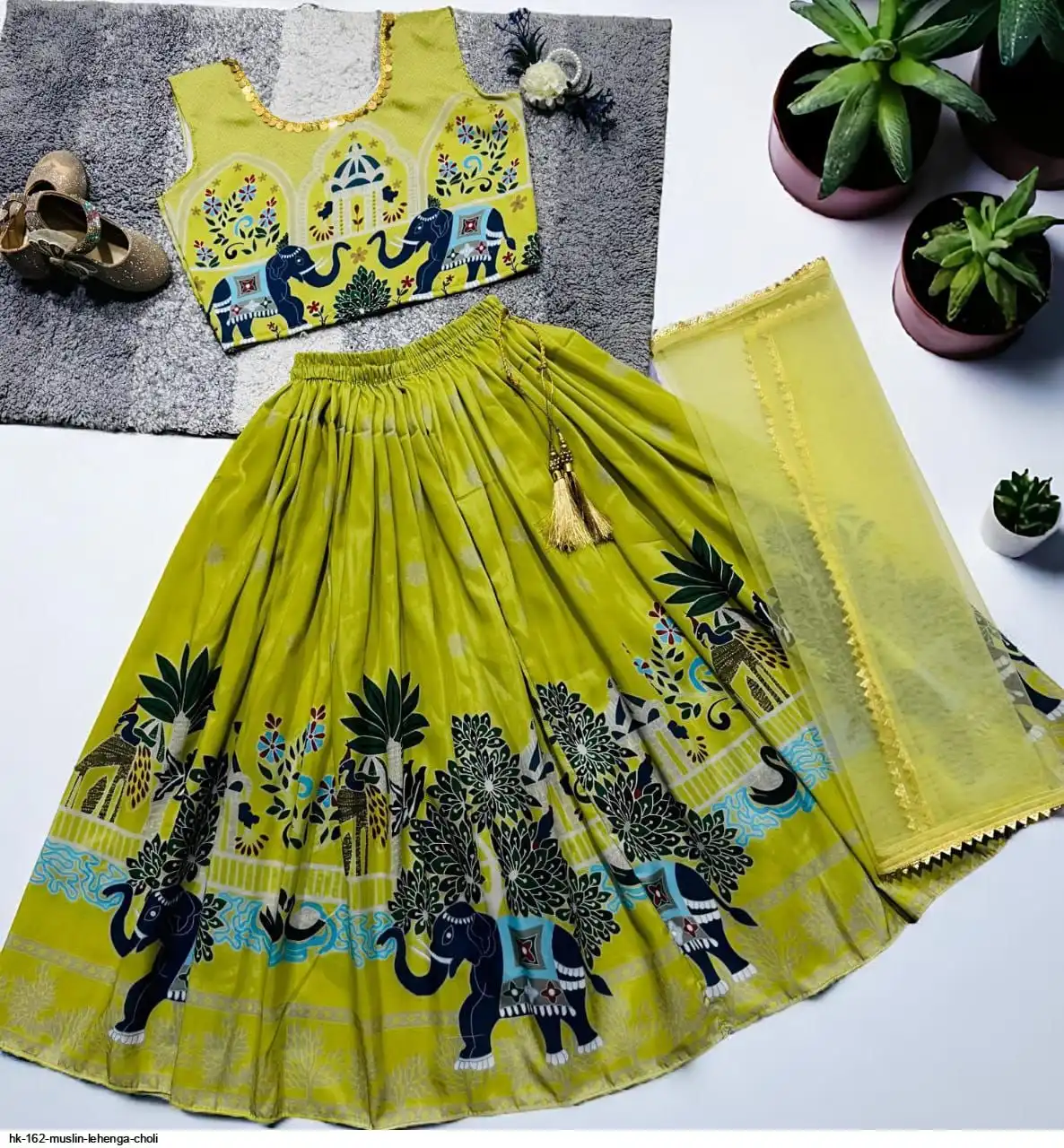 HK 162 MUSLIN LEHENGA CHOLI 3