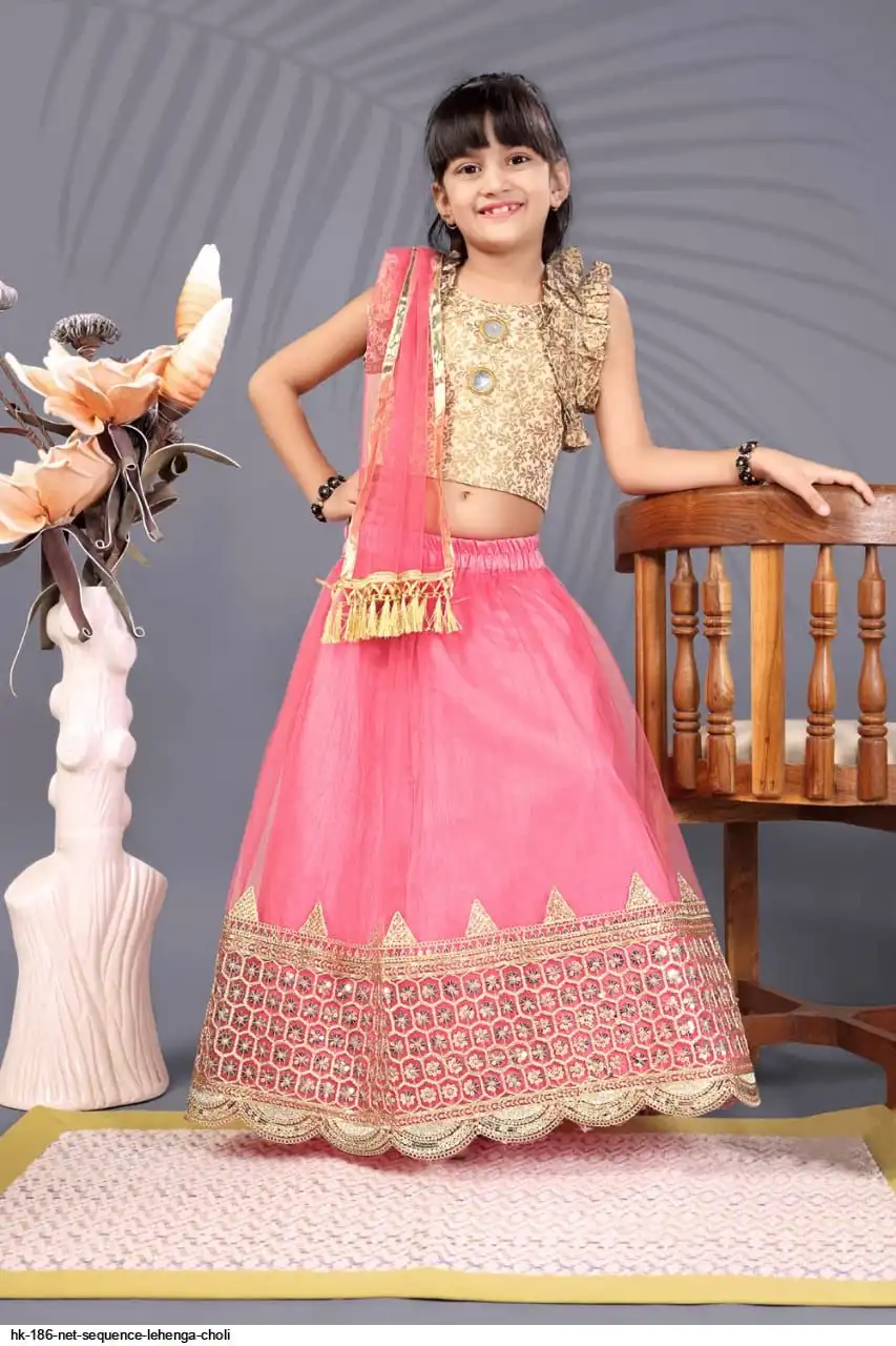 HK 186 NET SEQUENCE LEHENGA CHOLI 3