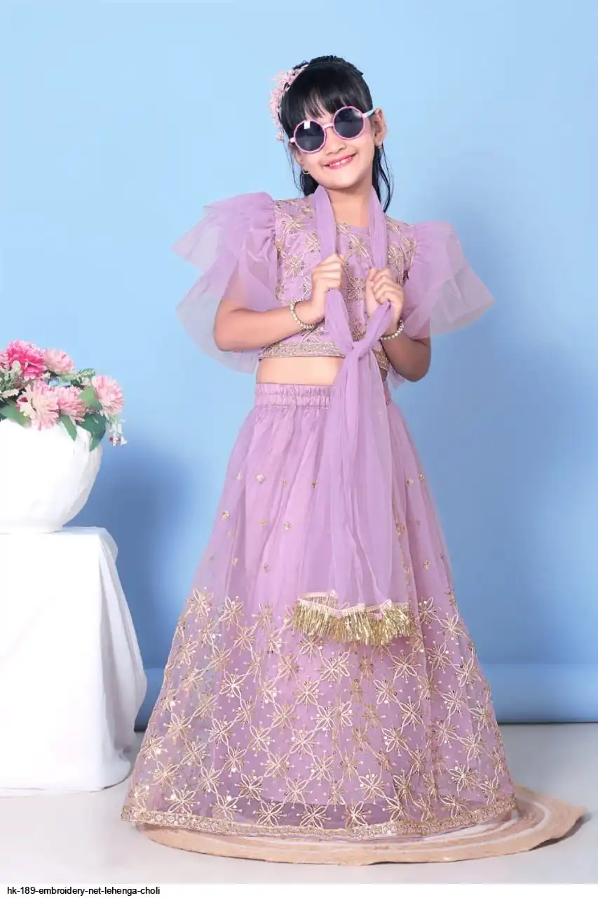 HK 189 EMBROIDERY NET LEHENGA CHOLI 3