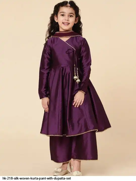 HK 218 SILK WOVEN KURTA PANT WITH DUPATTA SET B