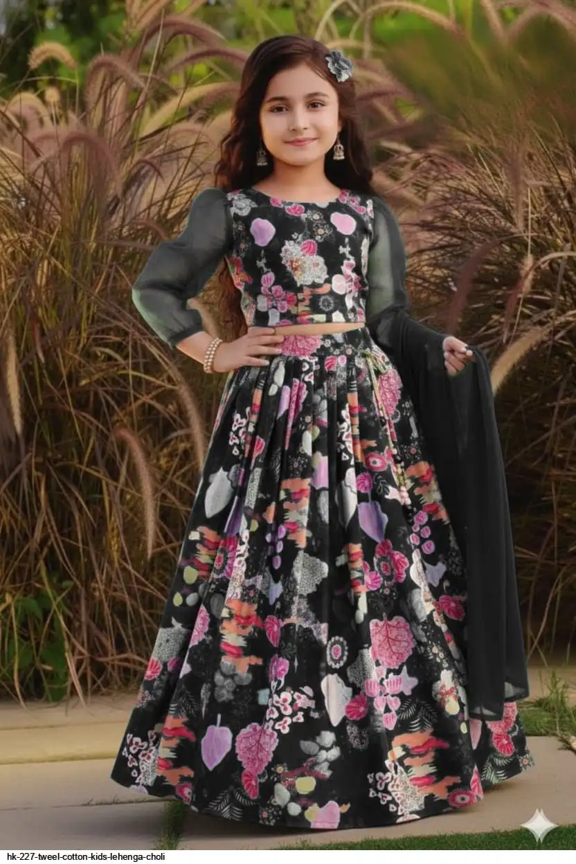 HK 227 TWEEL COTTON KIDS LEHENGA CHOLI C