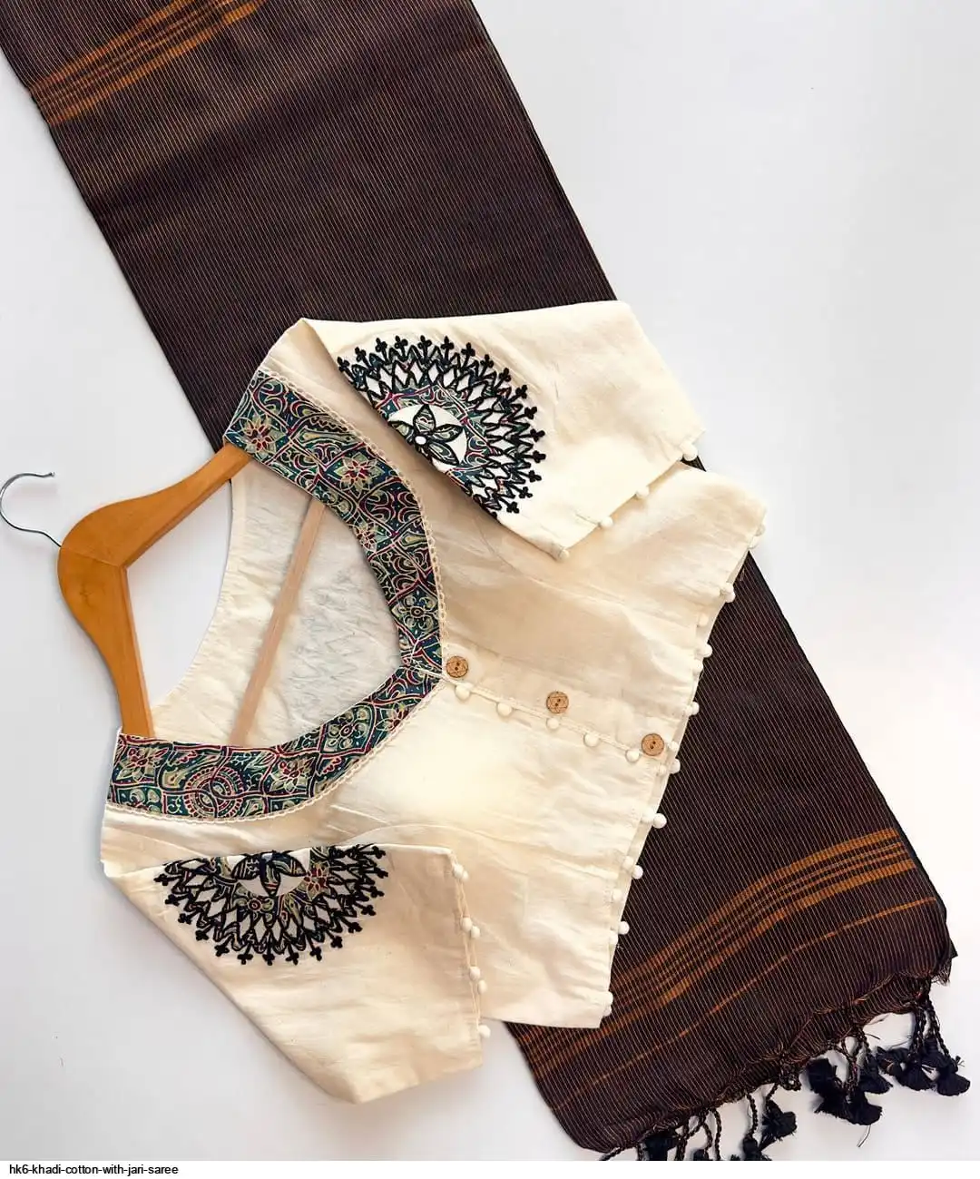 HK6 KHADI COTTON WITH JARI SAREE A