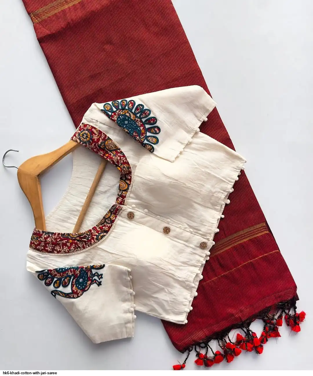 HK6 KHADI COTTON WITH JARI SAREE D