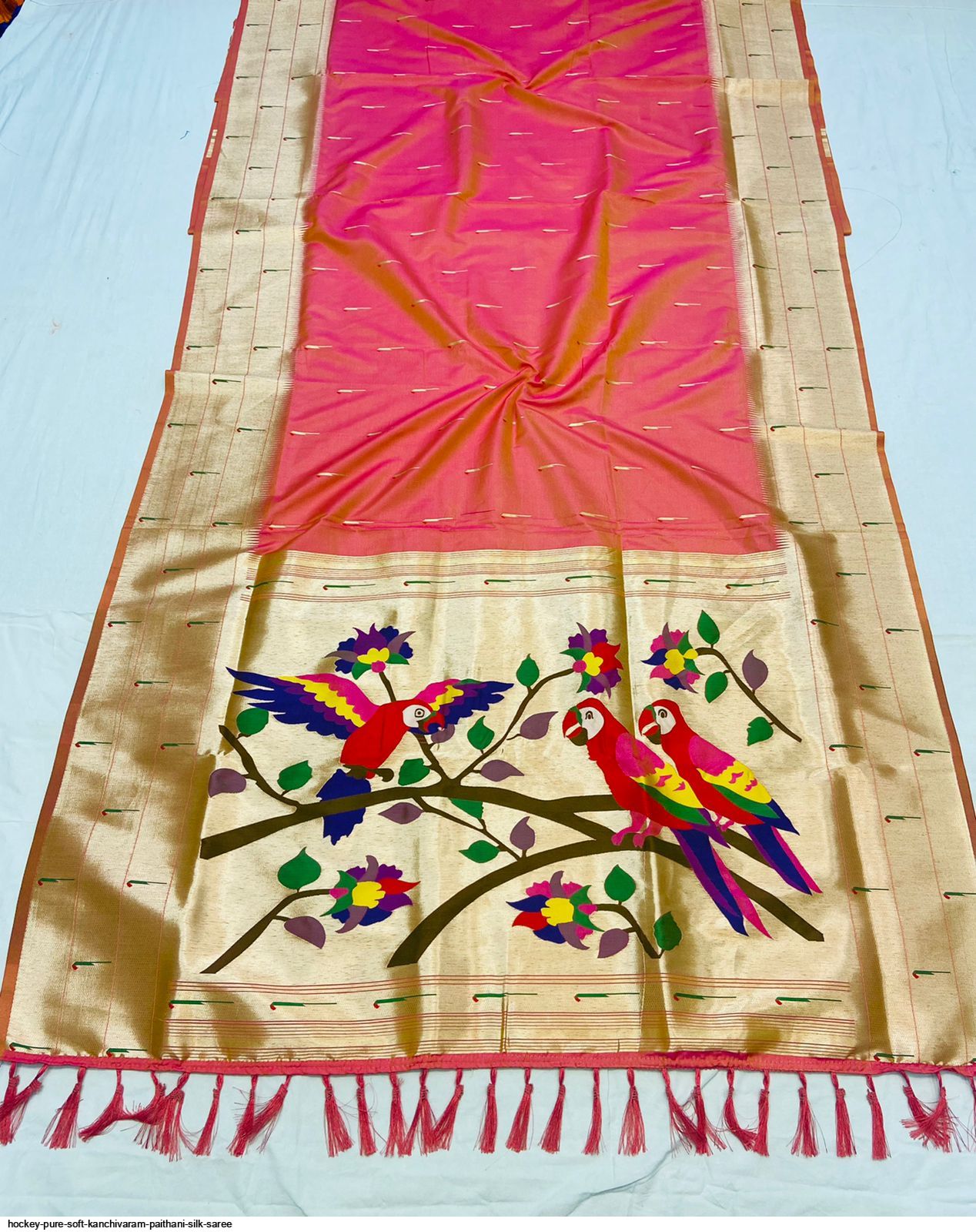 HOCKEY PURE SOFT KANCHIVARAM PAITHANI SILK SAREE A